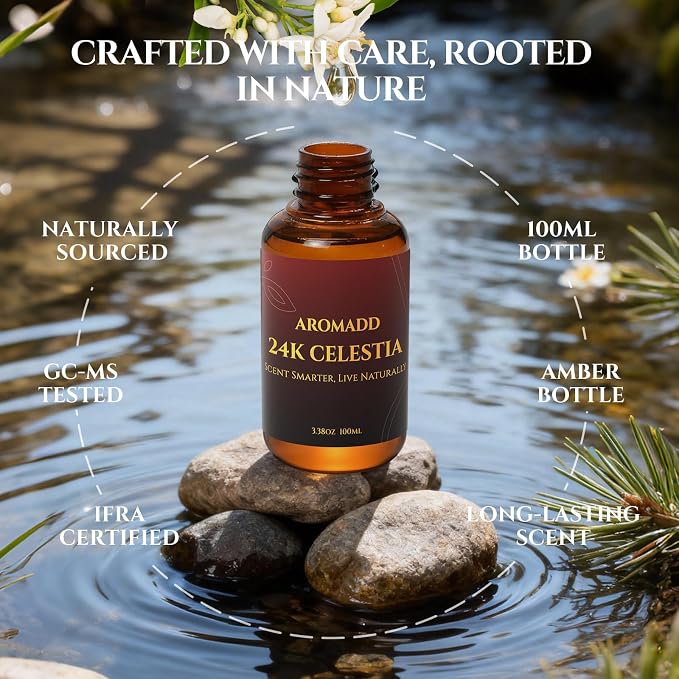 AROMADD AROMADD 24K Celestia Hotel Diffuser Oil Inspired by Luxury Hotel Collection Scent, Premium Fragrance Oil for Waterless, Cold Air & HVAC Diffusers, Long-Lasting Home Scent, 3.38 fl oz (100 mL)