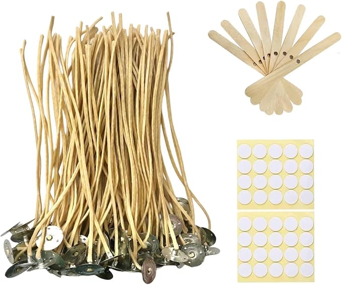 50 PCS 6 inch Hemp Candle Wicks Kit - 2.5mm Natural Wicks for DIY Beeswax & Butter Candle Making