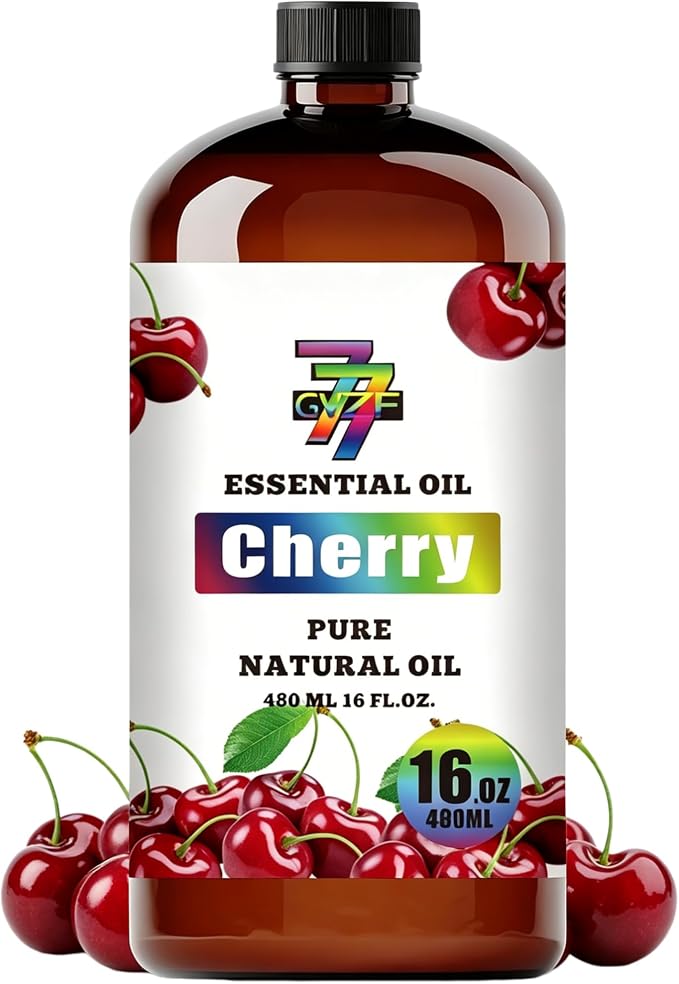 Cherry Essential Oil, Cherry Oils, for Diffuser, Humidifier, DIY Candles, Soap, Home, Office, Car, Gift, Essential Oil, GV77ZF Cherry Fragrance Oil - 16 fl oz (480 ml)