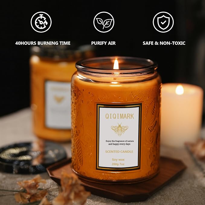 Positive Energy Candle Gift for Women, 6 Pack Yellow Jar Scented Soy Candles, Home Fragrance Set for Happiness & Relaxation, Birthday Gifts, Cozy Room Decor Candle Set