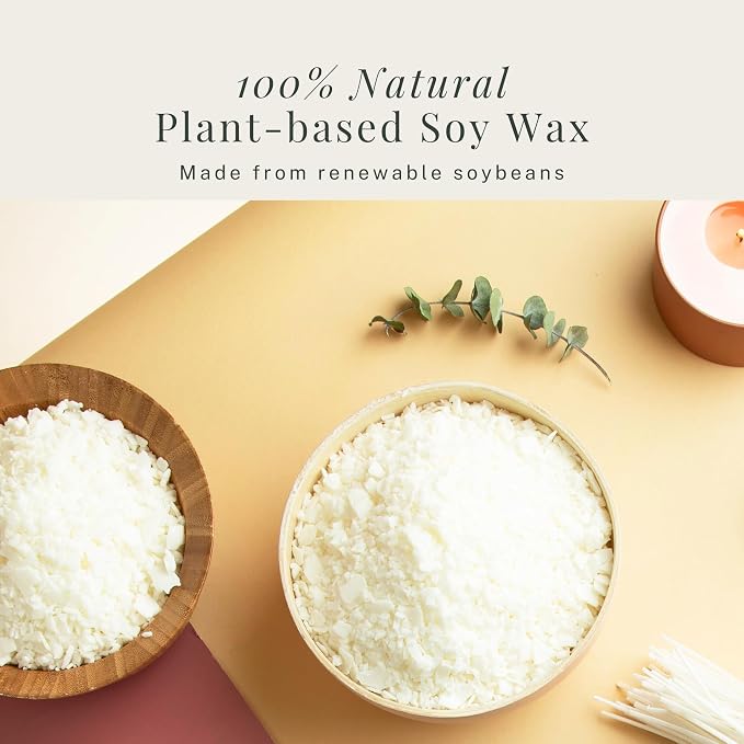 Hearth & Harbor Organic Soy Candle Wax for Candle Making, 45 lbs Natural Candles Making Supplies, Beeswax-Free, Paraffin-Free, Pure Soy Wax Flakes Perfect for Candles, Tealights and Melts