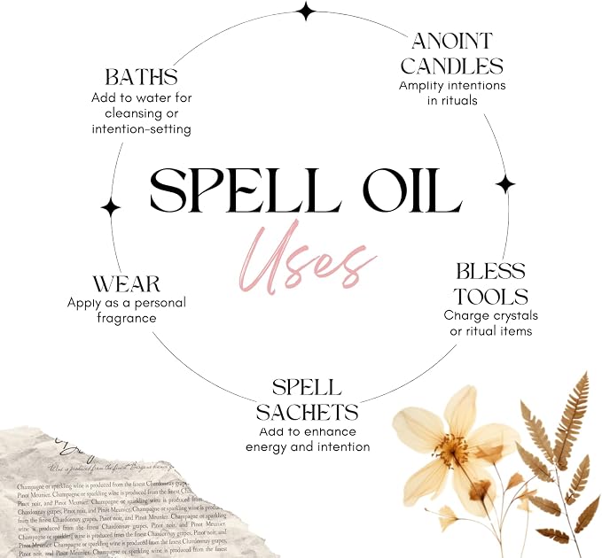 CIRCE Moon Magic Spell Oil - Invite Intuition & Reflection - Add to Bath, Use in Rituals, Wear as Fragrance to Align w/Desires - Coconut Oil, Lemon Balm & Dandelion Herbs - 1/2oz