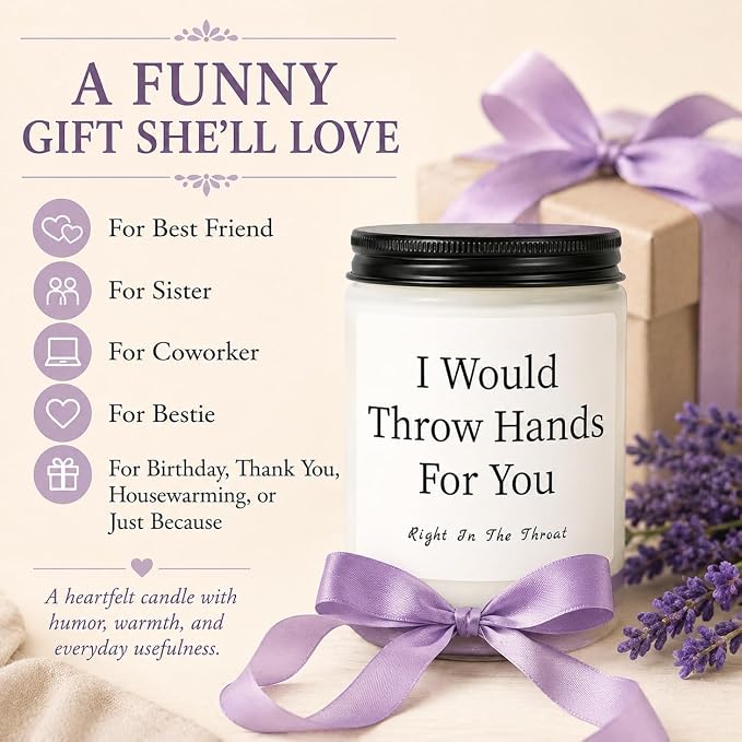 Birthday Gifts for Women, Funny Friendship Lavender Scented Candle 7 oz, Soy Wax Present for Best Friend, Sister, Coworker, Bestie, Her