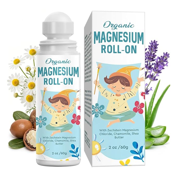 Magnesium Lotion for Kids Sleep & Calm, Natural Magnesium Roll-On for Sleep & Calming, Mess Free Applicator for Bedtime Routine