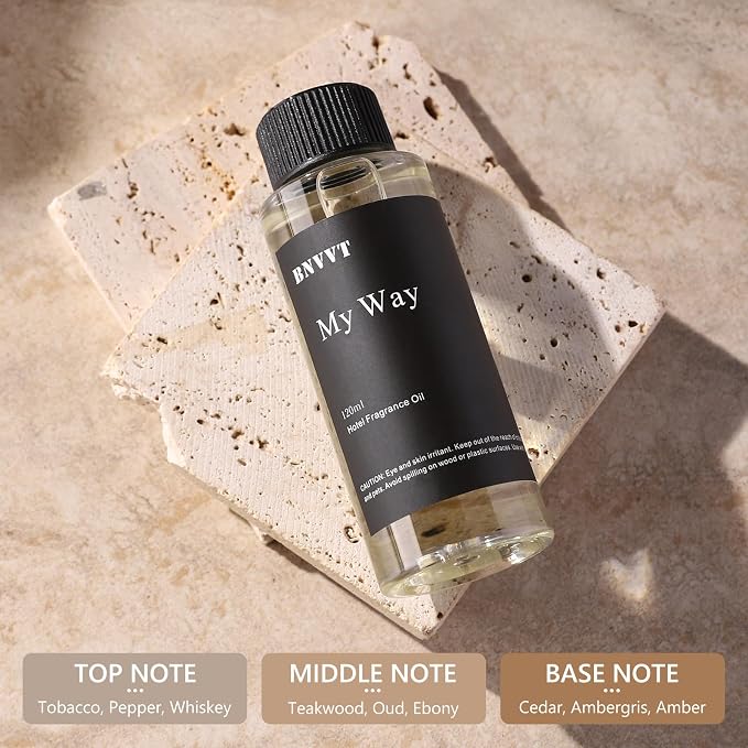 My Way Diffuser Oil Inspired by the 1 Hotel Scent - Sandalwood Suede Soft Woods - Fragrance Oil Blend for Ultrasonic and Waterless Diffusers and Crafting - 120 mL