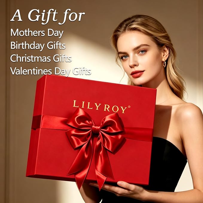 23Pcs Spa Skin Care Gifts Birthday Gift, Perfect Rose Red Gift Set for Women
