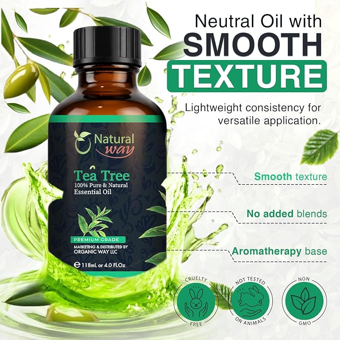 Essential Oil | Pure Aromatherapy Oil for Diffusers, Hair Growth, Skin, Scalp Care, Massage | Refreshing Hair Oil for Women & Men | Natural Essential Oil for Diffuser (Tea Tree)