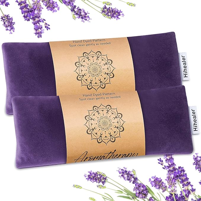 Relaxation Gifts for Women, Weighted Eye Mask for Sleeping, Yoga, Spa, Meditation, Lavender Eye Pillow Heated for Headache, Sinus & Dry Eyes Relief, Moist Heat Mask, Birthday Gifts for Mom (Purple)