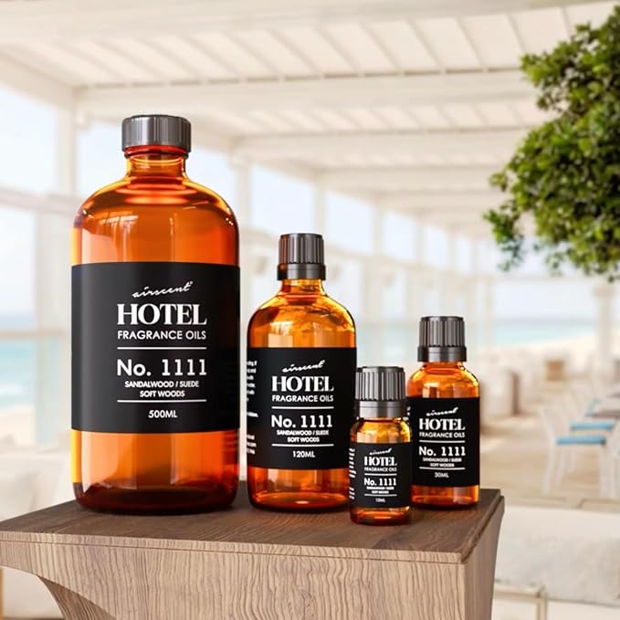 AirScent My Way Diffuser Oil No. 1111 Inspired by the 1 Hotel - 500 mL | Sandalwood Suede Soft Woods - Hotel Diffuser Oil for Ultrasonic and Waterless Diffusers and Crafting - 16.9 fl oz Bottle