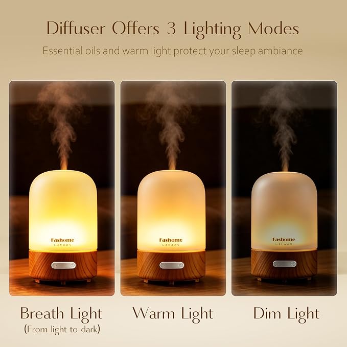 Essential Oil Diffuser for Home, Ultrasonic Cool Mist Air Aromatherapy Humidifier, Mini Scent Air Machine Portable Aroma Diffuser with Changing Lights & Auto Shut-Off for Home Bedroom Office Yoga