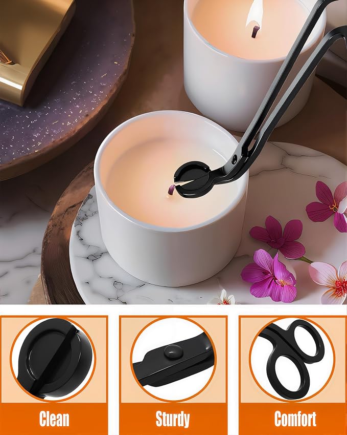 YOUTUOY 5 in1 Candle Accessory Set with Rechargeable Candle Lighter, Candle Wick Trimmer, Candle Wick Snuffer, Candle Wick Dipper, Storage Tray Plate, Candle Care Kit (Matte Black)
