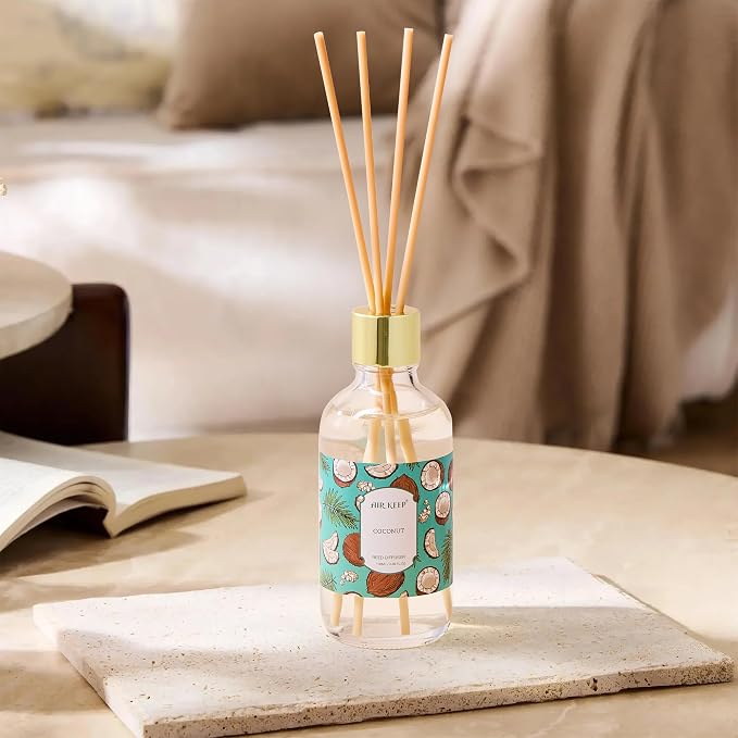 Airkeep Reed Diffuser Oil Set with Reed Sticks,Rose Aromatherapy Oil Scent Diffuser for Home Office Bathroom Decoration Perfume and Gifts 3.38oz/100ml