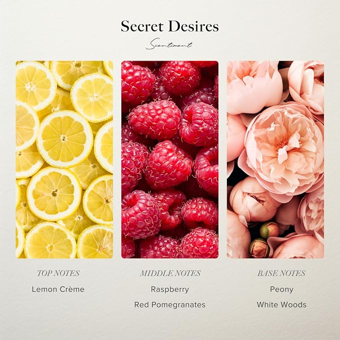 Scentiment Secret Desires Diffuser Oil - Premium Hotel Scent with Notes of Peony, Pomegranate & White Woods Home Scent, Hotel Fragrance Oil Diffuser Refill - 4.06 fl oz (120 mL)