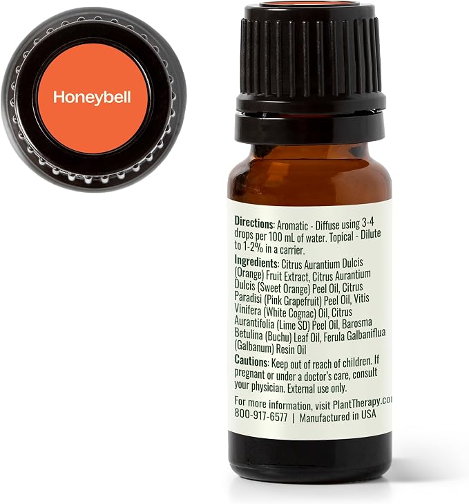 Plant Therapy Honeybell Essential Oil Blend 10 mL (1/3 oz) 100% Pure, Undiluted, Uplifting Aromatherapy and Fresh Scent