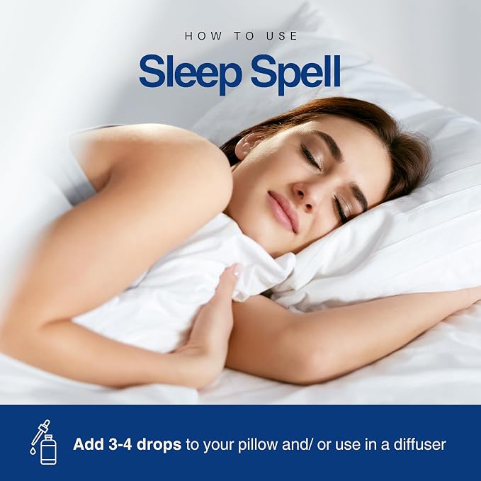 Sleep Spell Essential Oil Blend by Enhanced Essentials|Slow-Distilled French Lavender, Sandalwood, Rose|Promotes Deep Sleep & Calm|for Diffuser, Pillow & Bath|1 fl oz (30 ml) (Sleep Spell)