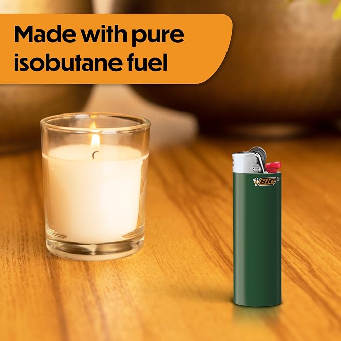 BIC Maxi Pocket Lighters, Safe and Reliable, Long-Lasting Pocket Lighters for Everyday Use, Green, 12-Pack