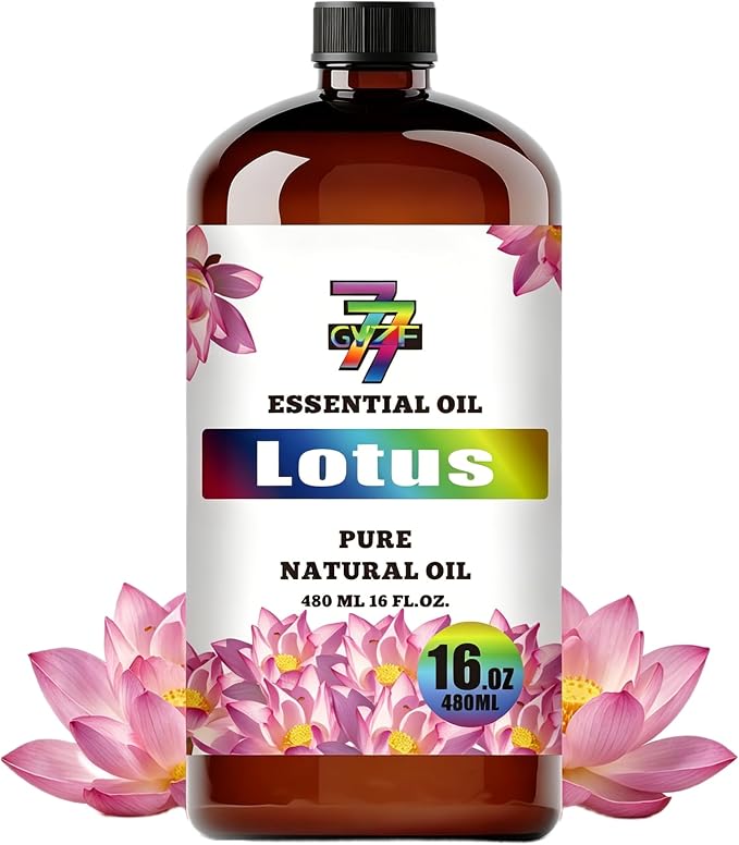 Lotus Essential Oil, Lotus Oils, for Diffuser, Meditation, Yoga, Massage, Humidifier, DIY Candles, Soap, Home, Office, Gift, Essential Oil, GV77ZF Lotus Fragrance Oil - 16 fl oz (480 ml)
