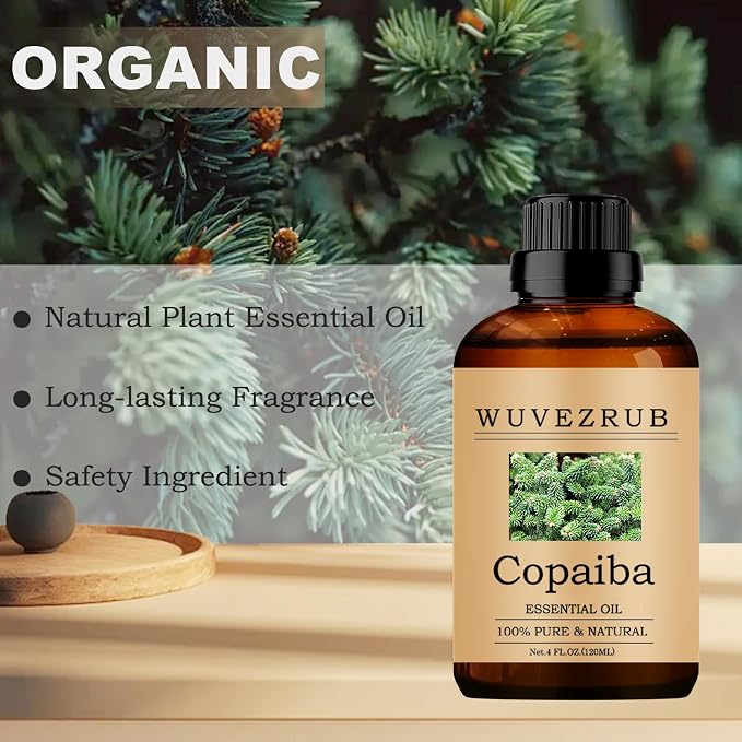Copaiba Essential Oil, 120ML Pure and Natural for Aromatherapy Diffuser - 4 Fl Oz