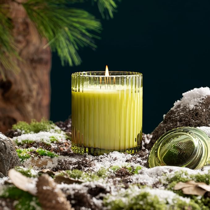 LA JOLIE MUSE Starlit Golden Fir Scented Candle, Fir & Cedarwood Candle, Scented Candles for Home, Candle Gifts for Women & Men, Natural Soy Candles, 11oz, 60 Hours Burn Time
