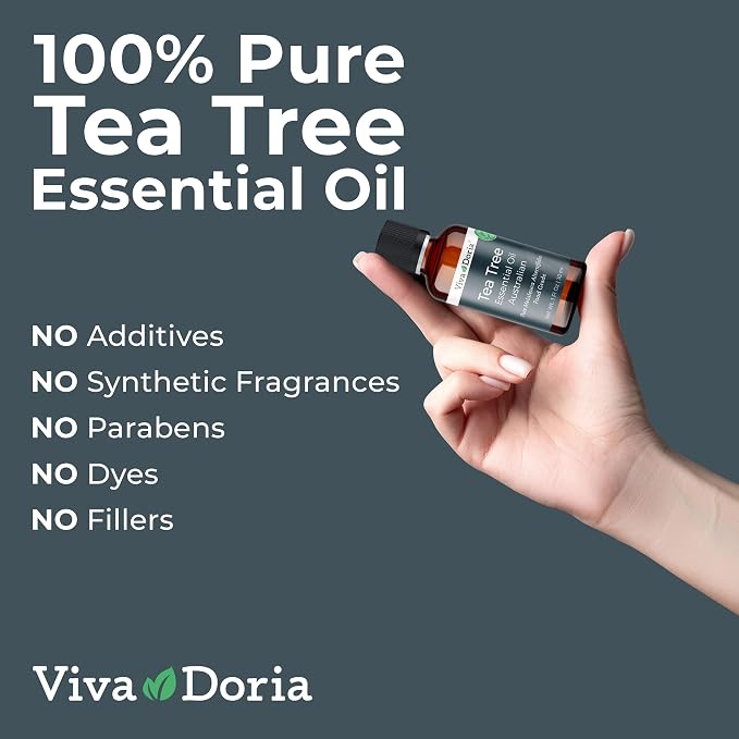 Viva Doria Tea Tree Oil, 100% Pure, Natural, Australian Tea Tree Essential Oil, Undiluted, Food Grade, 30 ml (1 Fl Oz)