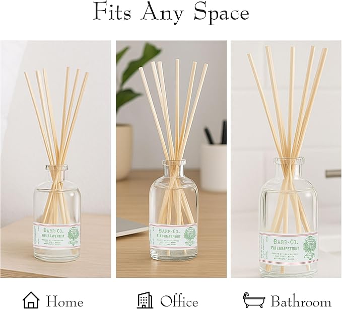 Barr-Co. Fir & Grapefruit Scent Diffuser Kit, Bright Grapefruit & Cooling Balsam Scent, Reed Diffuser for Home, Long Lasting Aroma Diffuser, Refillable, 8 fl oz