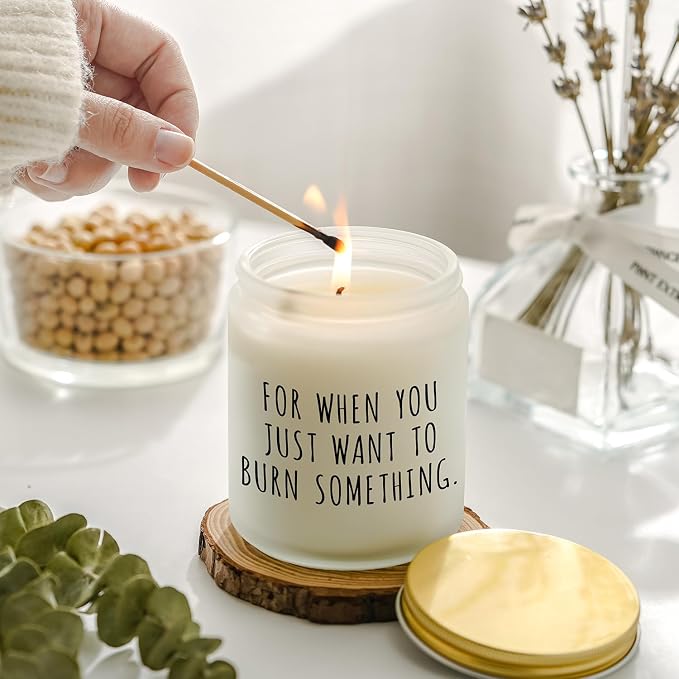 Relaxation Gifts for Women Men, Funny Calm Down Gifts for Friend Coworker Boss Mom Sister Work Bestie, Relaxing Gift for Birthday Christmas Retirement Graduation, Calming Lavender Scented Candle
