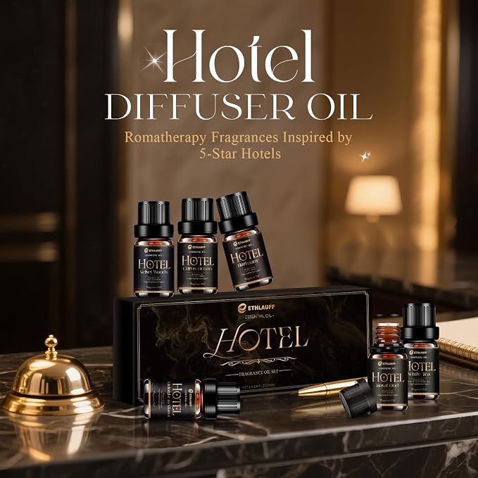 Hotel Collection Diffuser Oil, My Way, Westin, Midnight in Miami, Inspired by The Most Popular 5-Star Hotel Scents, Fragrance Oil Set 6 * 10 ml