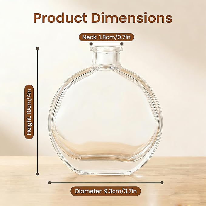 150ml/5OZ Clear Glass Diffuser Bottle Empty Refillable Aromatherapy Storage Container for Fragrance Essential Oils Crafts Decor