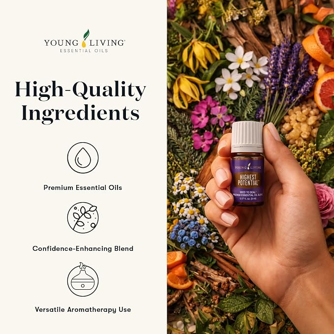 Young Living Highest Potential Essential Oil | 5 ml | Aromatherapy for Clarity, Confidence, & Well-Being | Ideal for Personal Use, Home, & Work