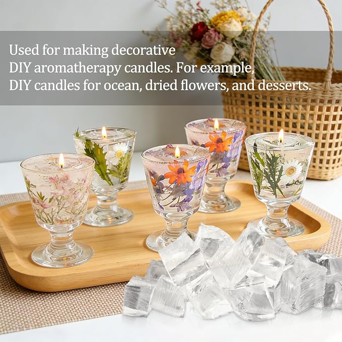 10LB Crystal Clear Gel Wax for DIY Candle Making, Soft & Elastic Jelly Wax for Candle Making & Decorative Accents & Handcraft Scente Candles Supplies.