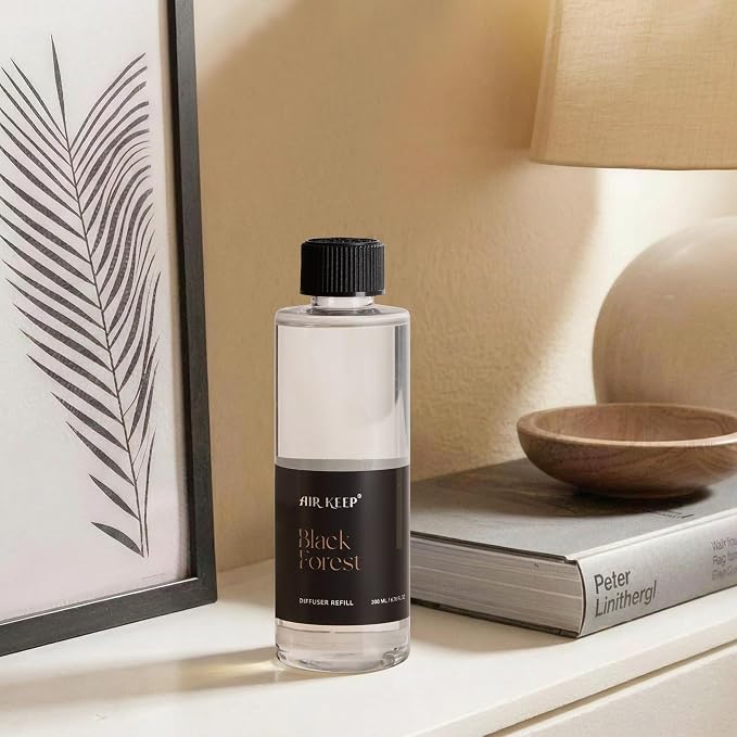 Airkeep Black Forest Reed Diffuser Refill – 6.76 fl oz – Premium Scented Oil for Home Aromatherapy – Long-Lasting Fragrance for Reed Diffusers – Perfect for Bathroom, Bedroom & Home Decor