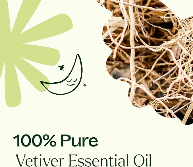 Plant Therapy Vetiver Essential Oil 30 mL (1 oz) 100% Pure, Undiluted, Relaxing Aromatherapy for Better Sleep