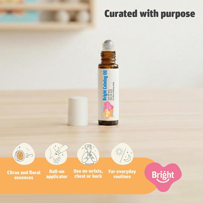 Bright Calming Oil by Bright Autism - Essential Kids Oil for Stress Relief - Natural Sleep Aid, Gentle Organic Blend Roll-On 10ml - Great Addition to Your Kids Sleep Routine.
