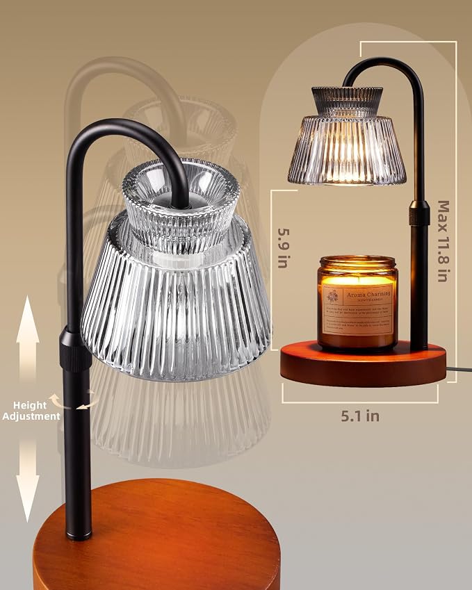 LISUNAR Candle Warmer Lamp with Timer &Dimmable Wax Melt Warmer for Scented Jar Candles, 2 Bulbs,Birthday Gifts for Women House Warming Gifts, Home Decor