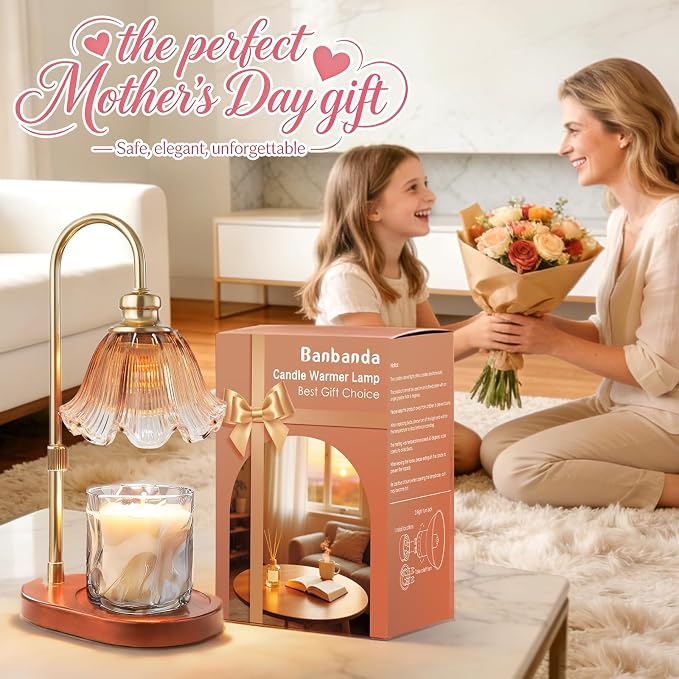 Banbanda Candle Warmer Lamp with Timer, Birthday Gifts for Women, House Warming Gifts New Home Decor – Height Adjustable Candle Lamp