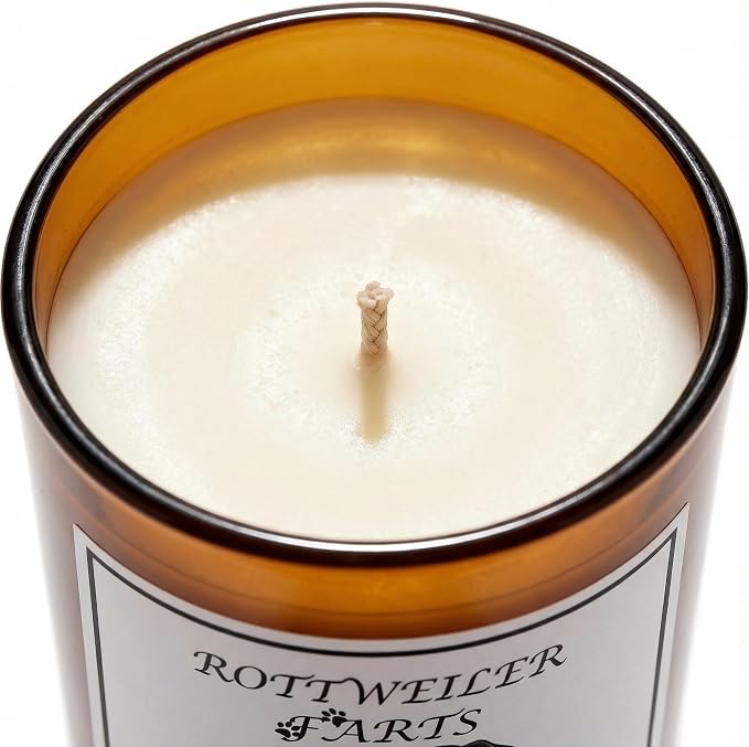Rottweiler Gifts for Women | Birthday Gifts for Mom | Light When Dog Farts Candle | Cedar By Natural Soy Wax | Pet Safe Friendly Memorial Candles for Home Scented Household Essentials