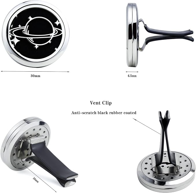 30mm Diffuser Vent Clip Aromatherapy Essential Oil Car Air Freshener Scents (Solar System)
