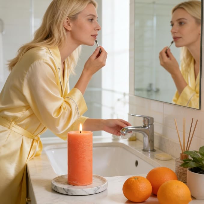 Fruity Scented Pillar Candle - 2.8x6 Inch, 75-Hour Burn, Pineapple & Grapefruit Luxury Aromatherapy Candle, Sweet Fruit Scent Pillar Candles for Home, Natural Fragrance Candle for Air Purify
