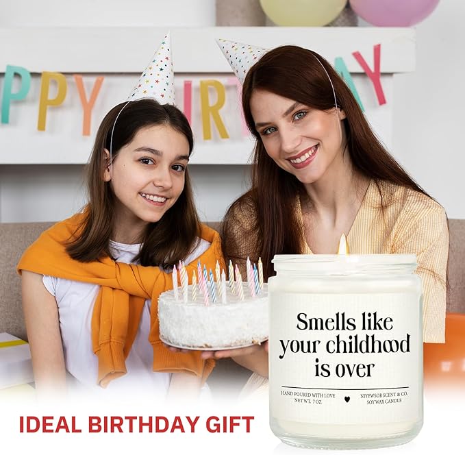 Niyewsor 18th Birthday Gifts for Girls Boys, Eighteen Birthday Candle, 2008 18th Birthday Decorations for Girls Boys, 18 Year Old Bday Gifts for Daughter, Son, Sister, Niece, Handmade, 7oz
