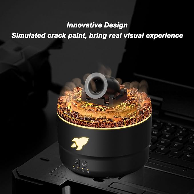 USB Fragrance Diffuser, Spiting Smoke Rings Design Cool Mist Humidifier Scent Machine for Home Bedroom Car Office Room (Black)