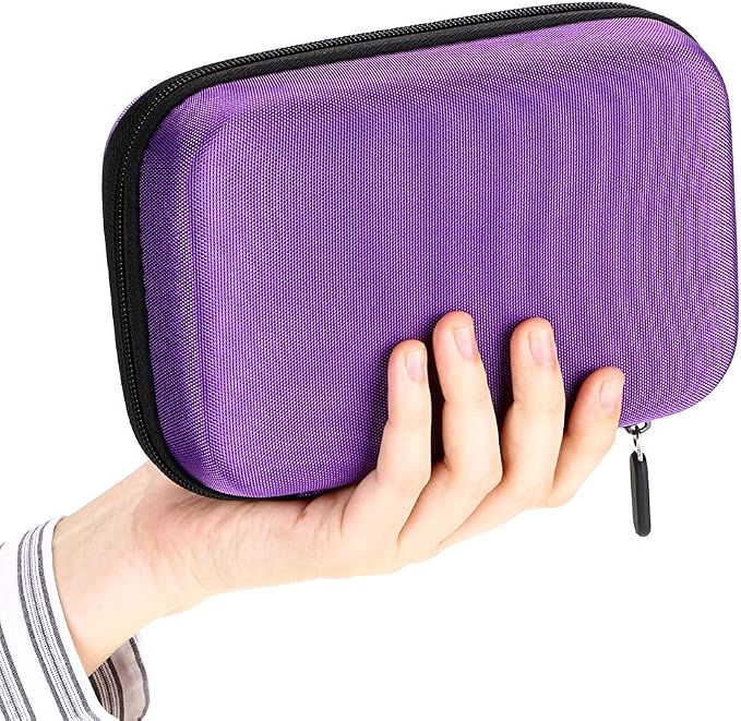 Hipiwe Hard Shell Essential Oil Carrying Case Holds 12 Bottles (Can hold 5ml, 10ml, &10ml Rollers) Travel Size Essential Oils Bag Organizer Perfect for Essential Oils Bottle (Purple)
