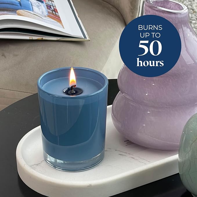 PartyLite Sea Salt & Sage Scented Escential Jar™ Candle, with Notes of Salted Air, Sea-Soaked Sage, Driftwood, Coconut and Sandalwood, 7.75oz 1-Wick Aromatherapy Reusable Glass Jar, 50 Hr Burn Time