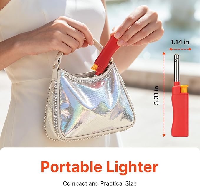 MK Lighter Candle Lighters, Windproof Flame, Ideal for Candle, BBQ, Camping, Outdoor, Butane Refillable, Multipurpose Lighters (NBR-10PC)