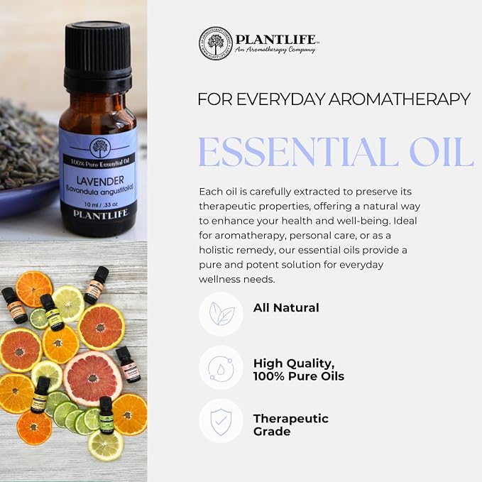 Plantlife Yoga 3-Pack (Balance, Focus, and Meditate) Aromatherapy Essential Oil Set - Straight from The Plant 100% Pure Therapeutic Grade - No Additives or Fillers - Made in California 10 ml