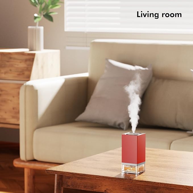Waterless Diffuser for Essential Oils – 50ml Capacity Nebulizer Aromatherapy Diffuser, Battery Operated Mini Scent Air Machine with 4 Mist Settings Timers for Home,Cars,Office(C01 Blue)