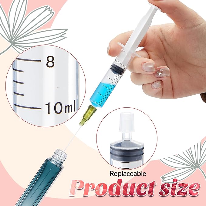 Geiserailie 6 Packs 10ml Perfume Refill Tools Kit, Perfume Syringe Refill Set with Soft Plastic Tube, Mini Fragrance Transfer Tool for Travel Refillable Liquid, Cologne Fragrance Refilling (Clear)