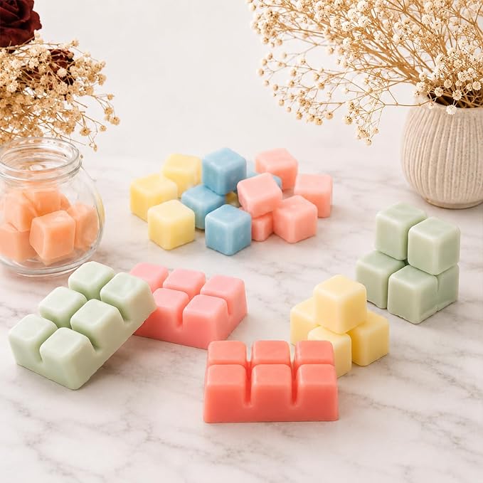 UCC Fall Wax Melts, Premium Plant Based Natural Autumn Soy Scented Melts Cubes, Wax Melts Tarts, Colored Wax Melt - 4 Pack