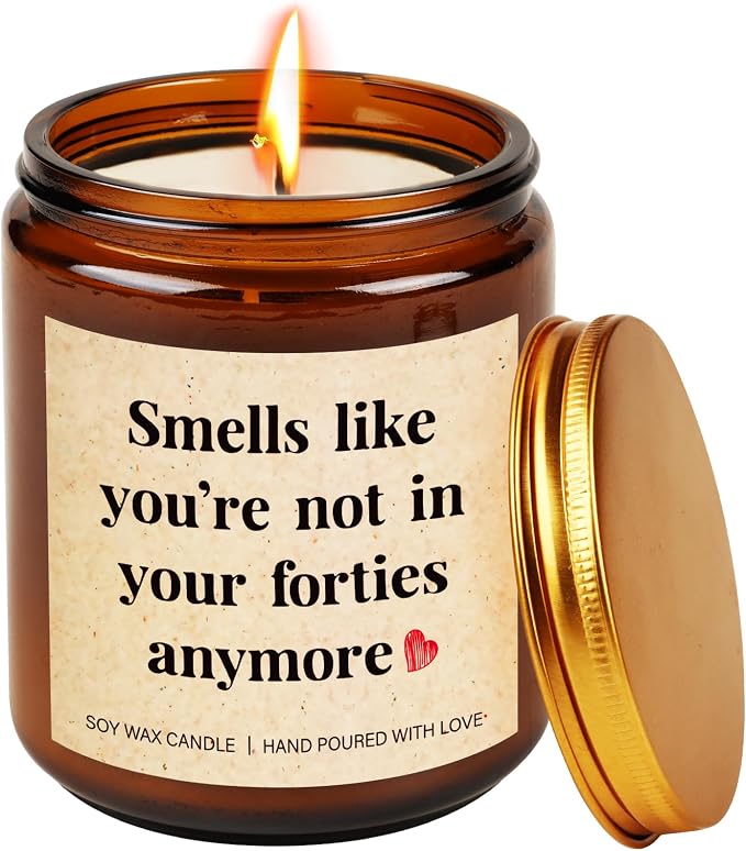 TUZELIYA 40th Birthday Scented Candles Gifts - Handmade 40th Birthday Decorations for Women Men, 1985 Gift Ideas for Her, Mom, Friends