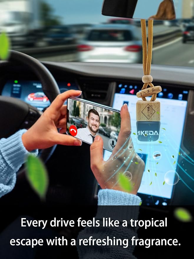 Ikeda Car Air Freshener: Hanging Car Smell Air Freshener | 10ml Hanging Car Perfume | Long Lasting Fragrance | Strong Scents Diffuser for Auto Home (Dark night|Square)