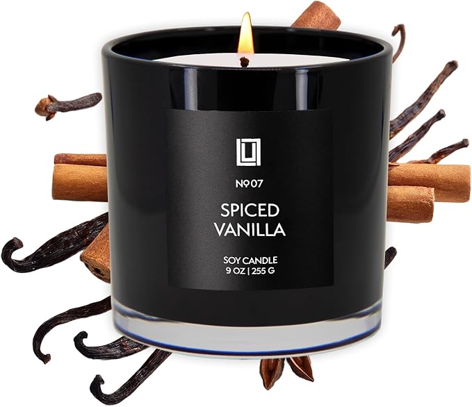 Lulu Candles | Spiced Vanilla | Luxury Scented Soy Jar Candle | Hand Poured in The USA | Highly Scented & Long Lasting (9 Oz.)